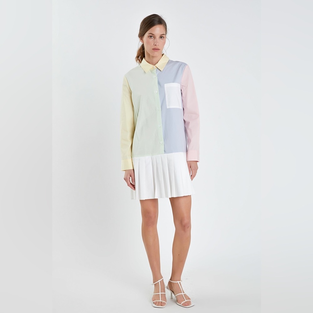English Factory Pastel Collared Dress NWT